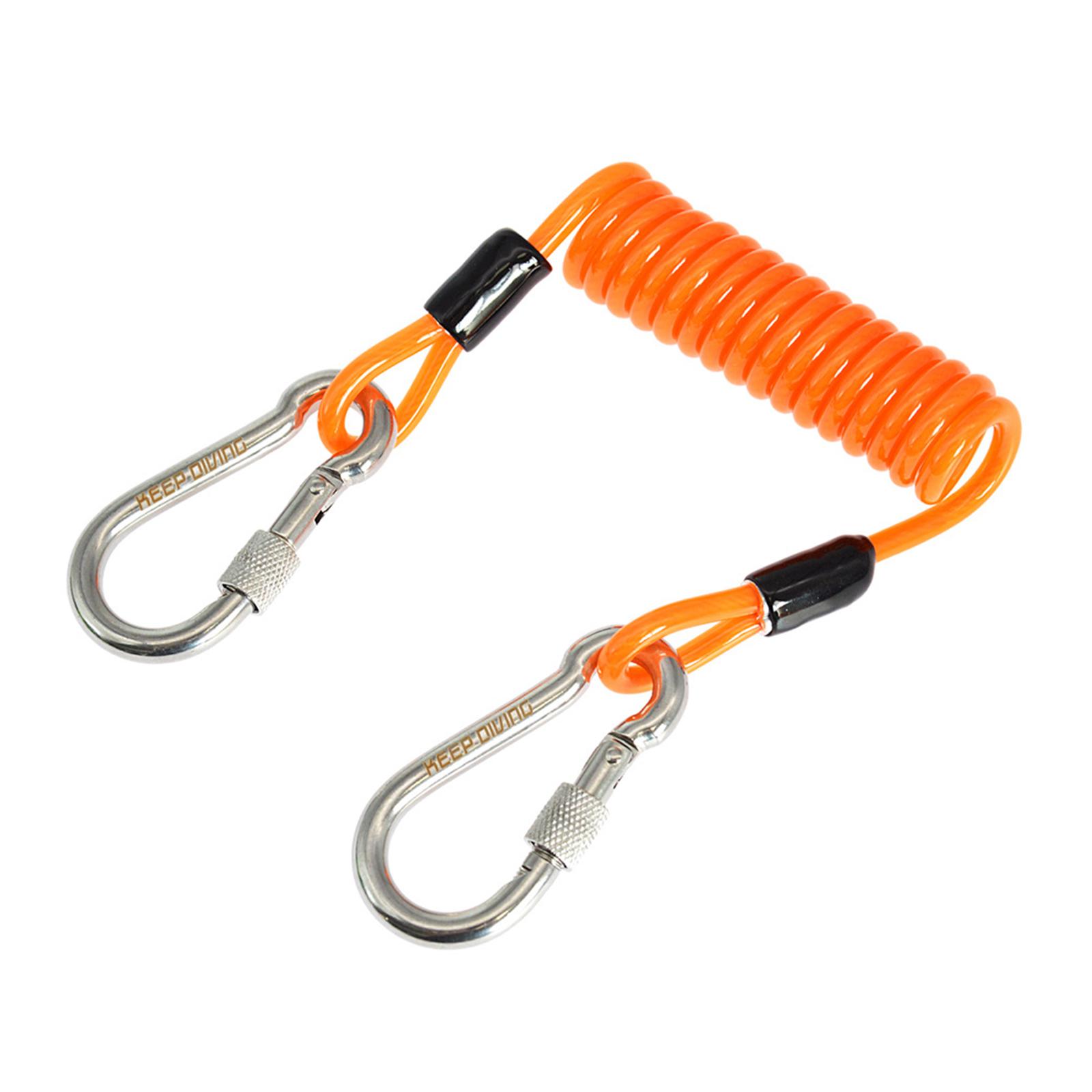 Diving Coiled Lanyard Camera Spring Wire Strap Tether for Sea Fishing Orange