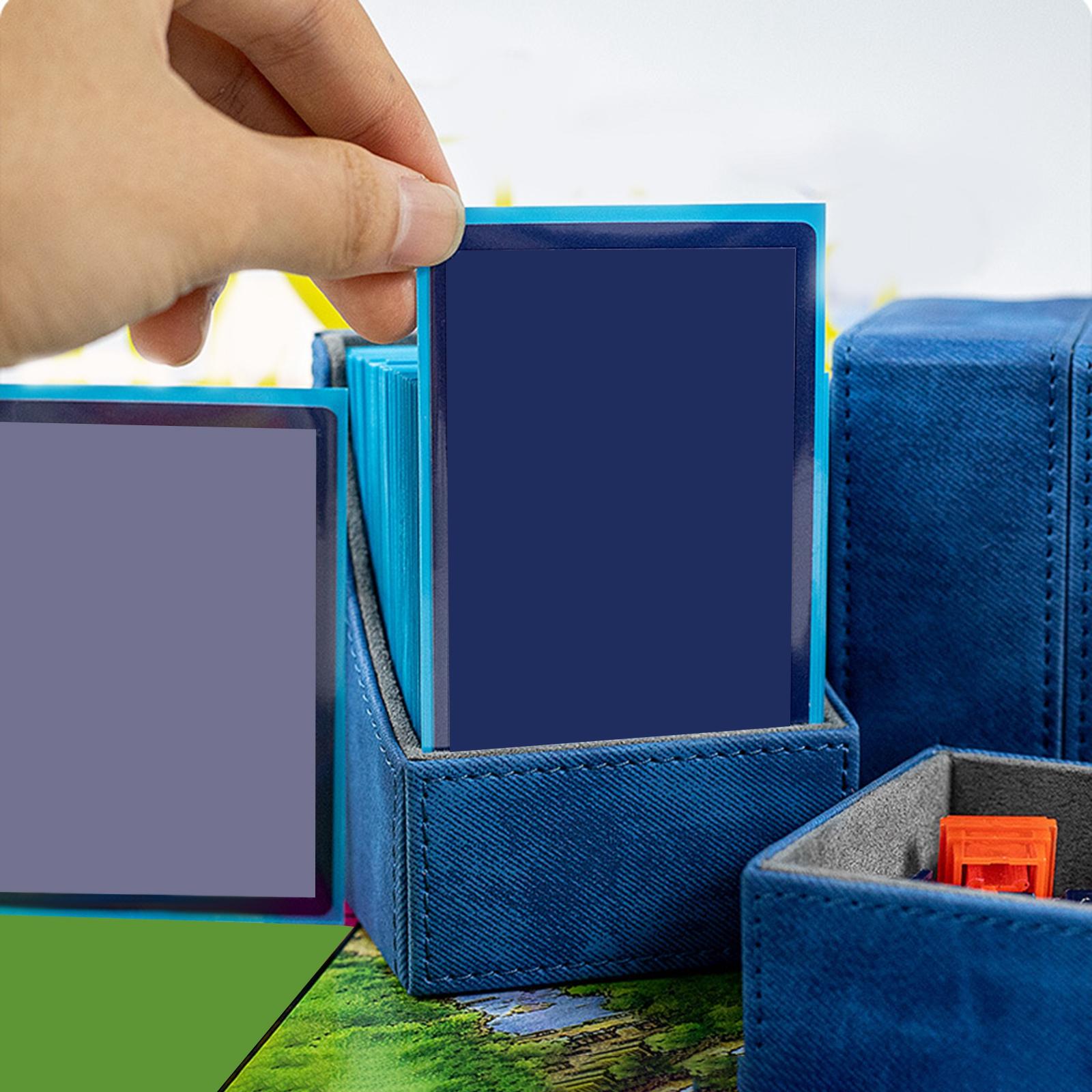 Trading Card Deck Box for 100+ Cards Container Gaming Card Holder Blue