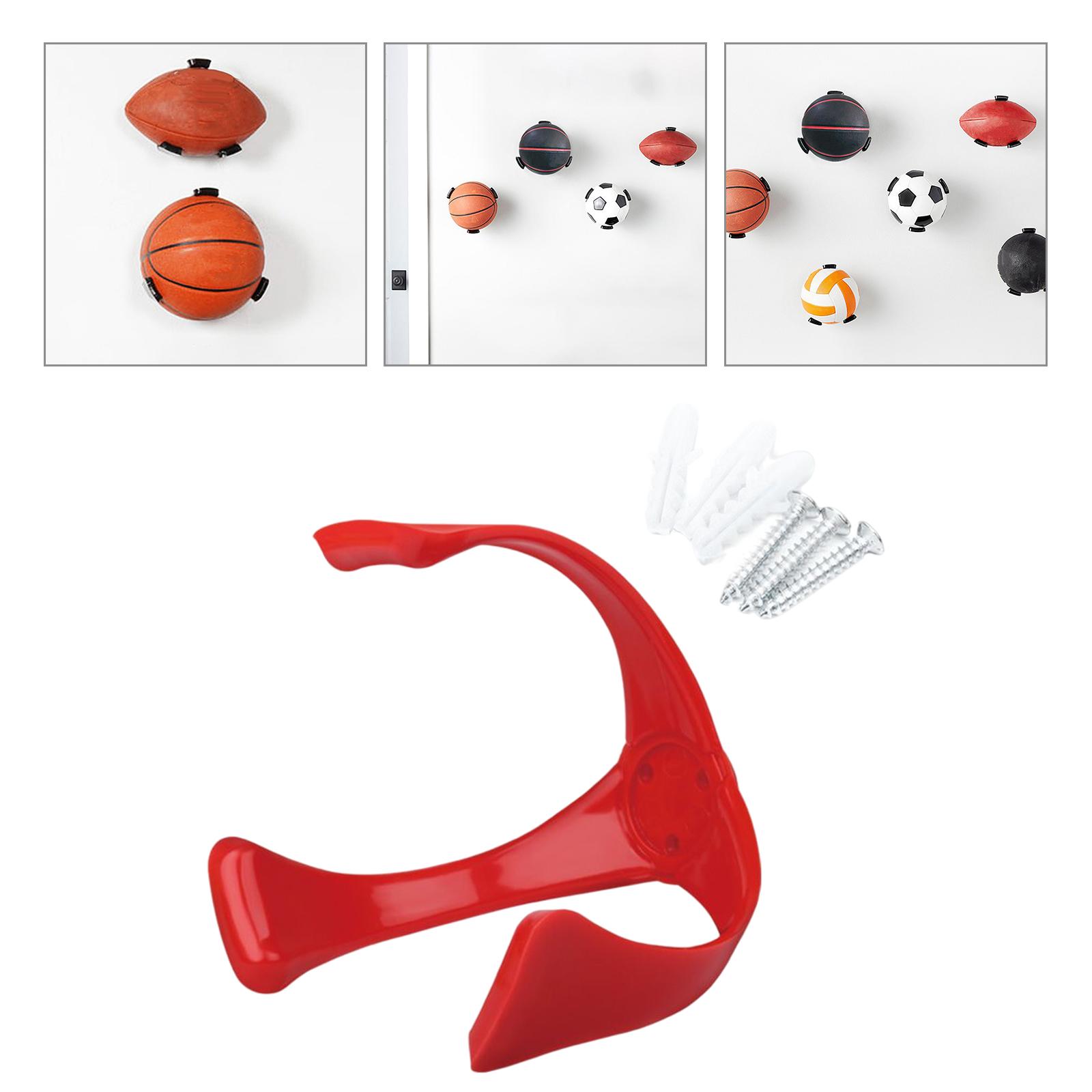 Ball Storage Rack Support Ball Holder Claw for Basketball Soccer Rugby Red