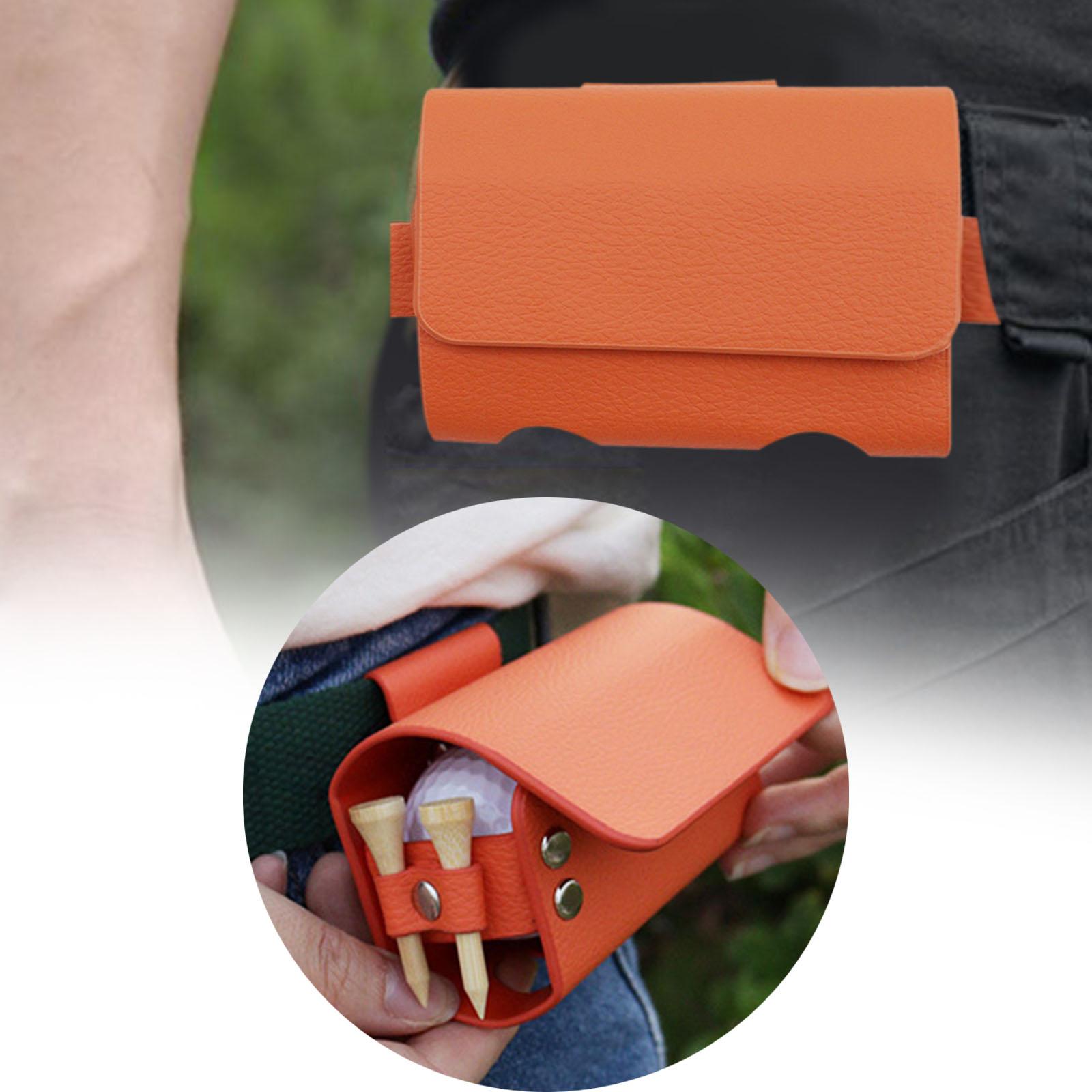 Portable Golf Ball Storage Bag Pouch Belt Waist Bag Organizer Unisex Holder Orange