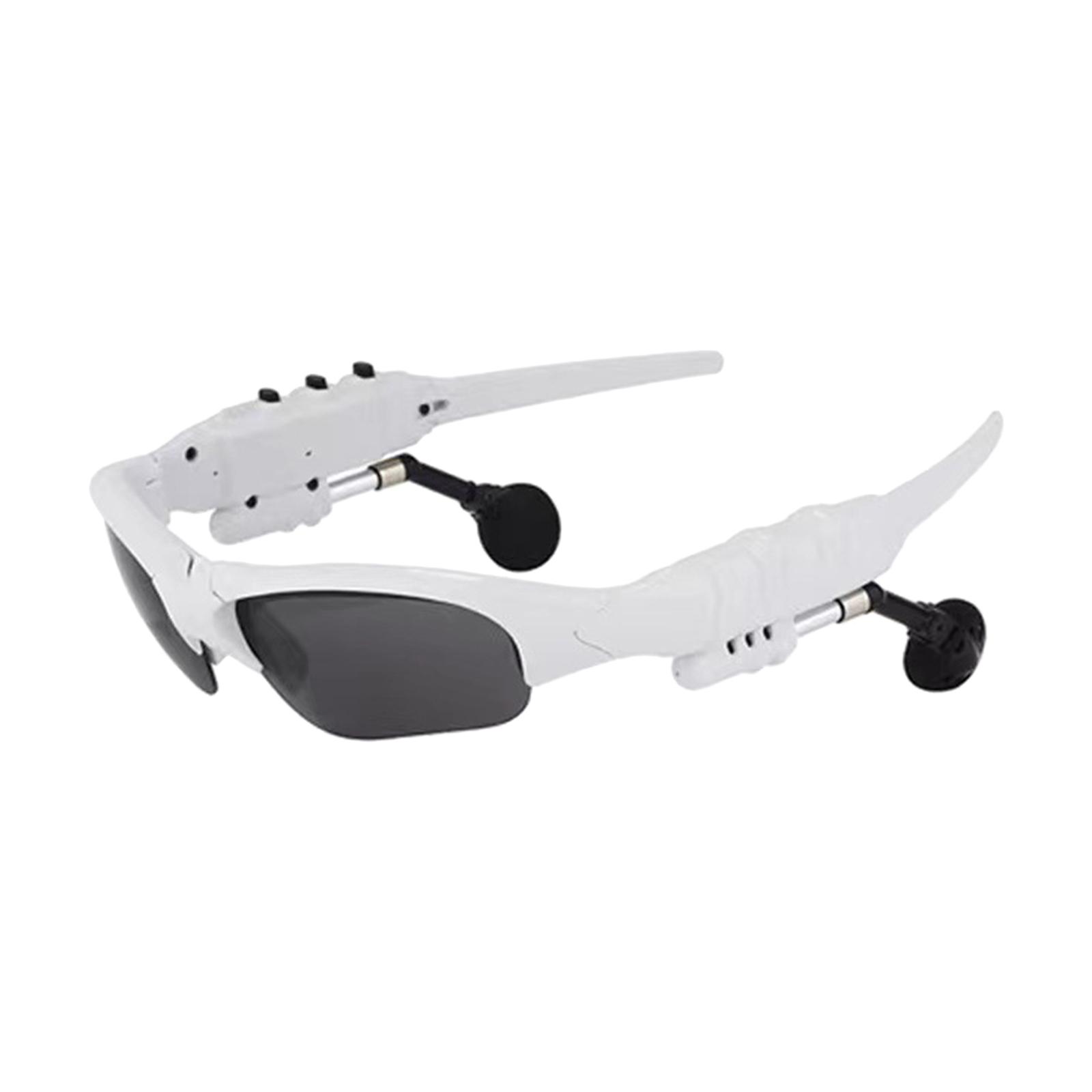 Fashion Headphones Sunglasses Built in Mic Stereo Headset Audio Sunglasses White
