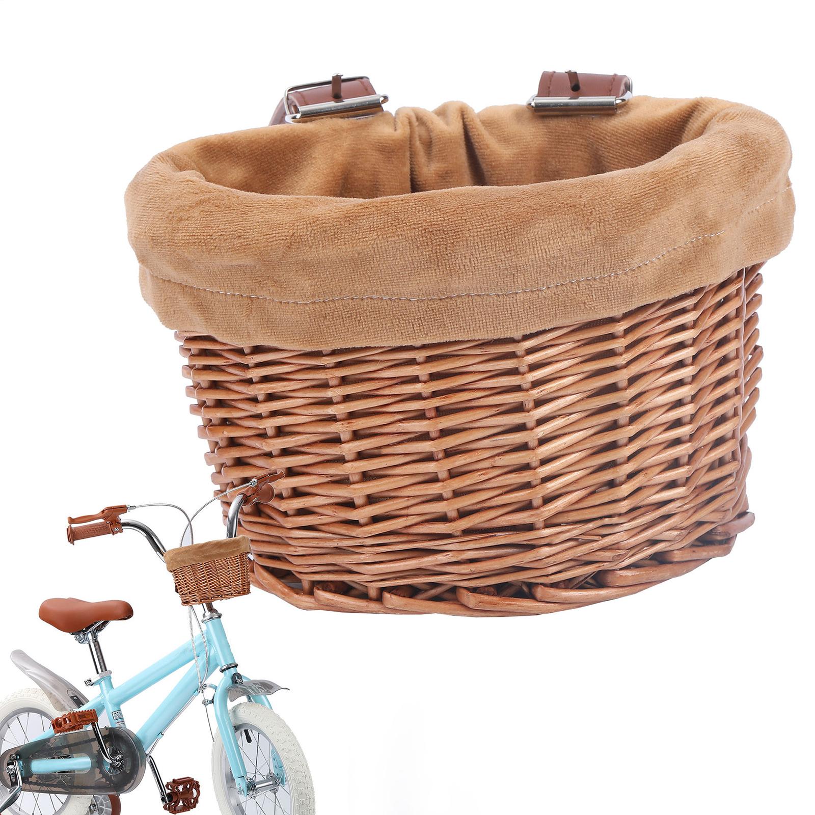 Children's Bicycle Basket Woven for Boys Girls Handlebar Kids Bicycle Basket
