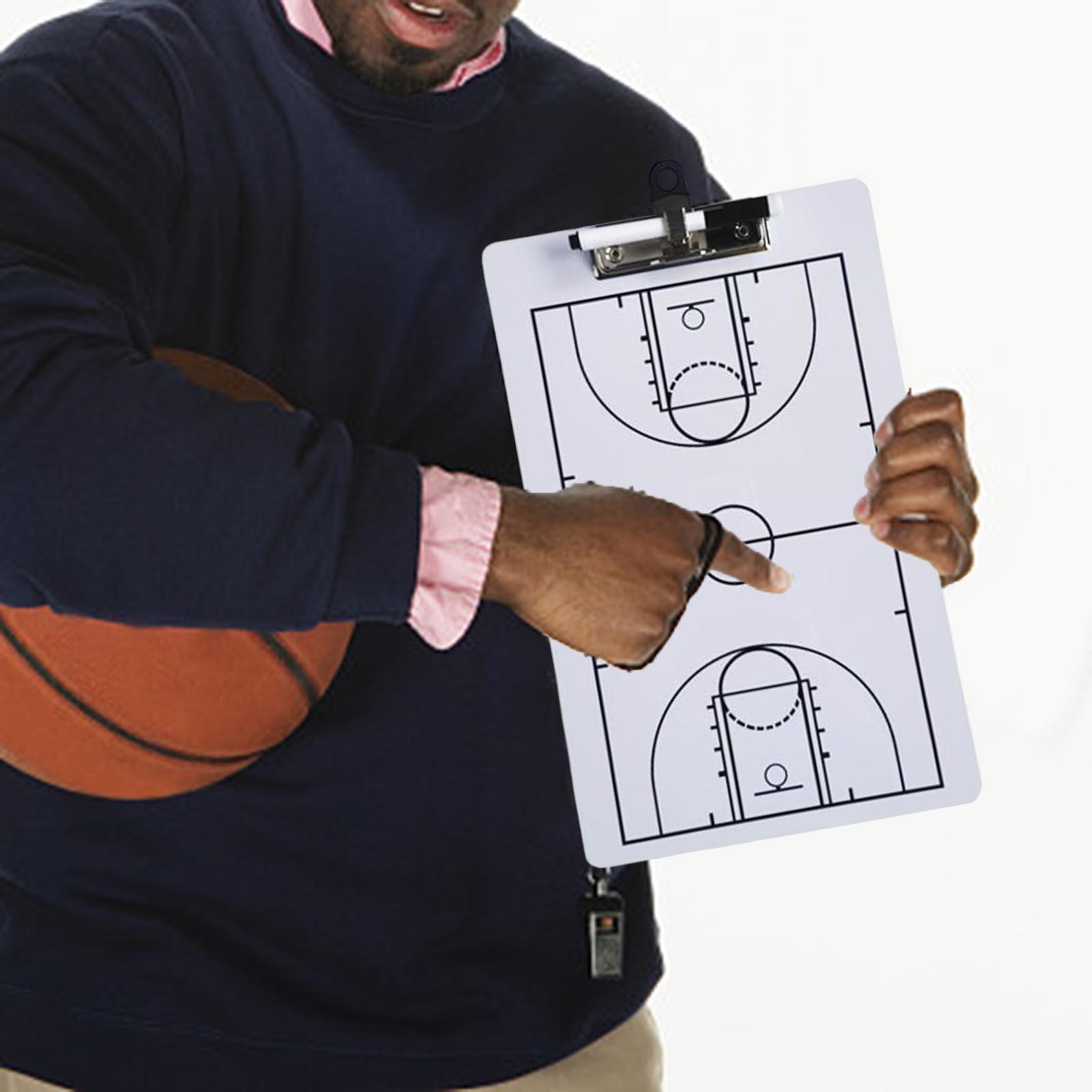 Basketball Coaching Board Game Plan Demonstration Portable Coaches Clipboard