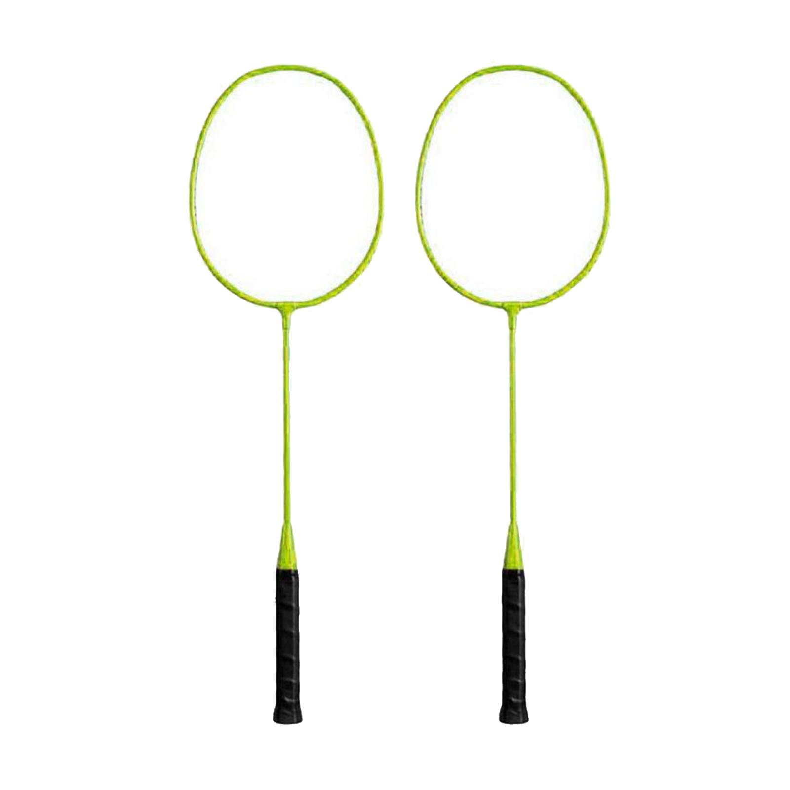 Badminton Rackets 2Pcs Badminton Equipment for Beach Indoor Outdoor Backyard Green