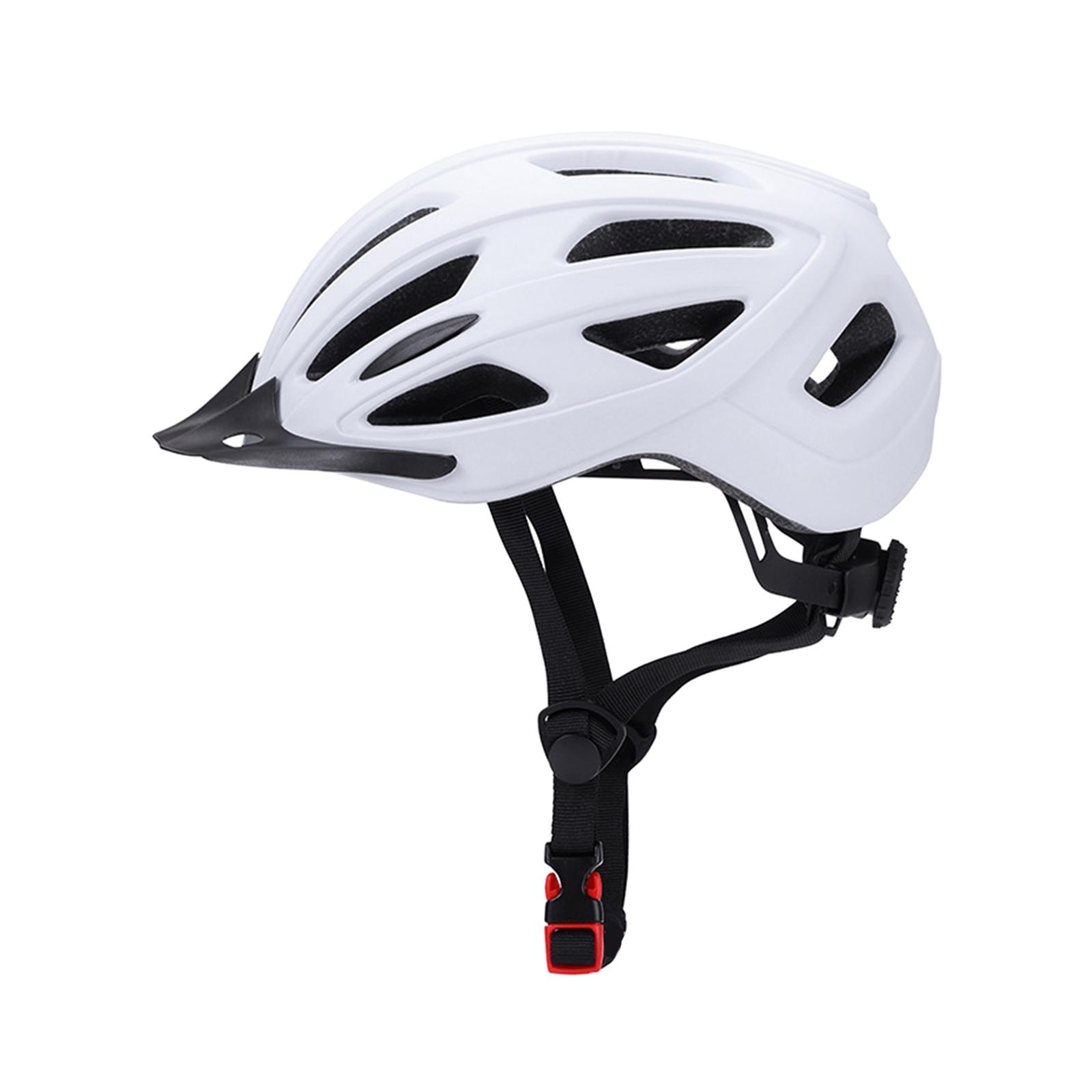 Bicycle Helmet Head Protective Lightweight with LED Safety Light Bike Helmet White