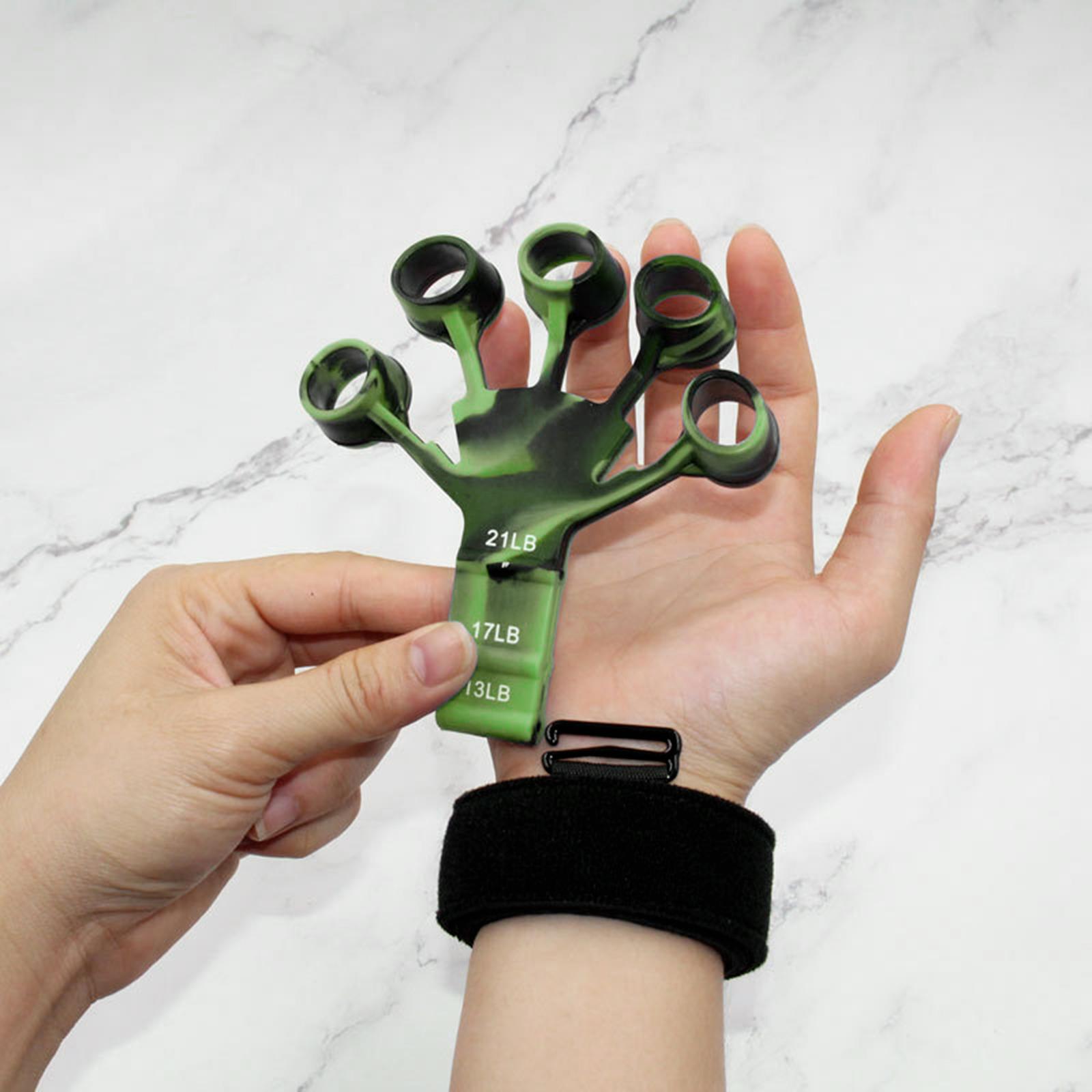 Hand Grip Strengthener Gym Finger Resistance Band Finger Exerciser Stretcher Green