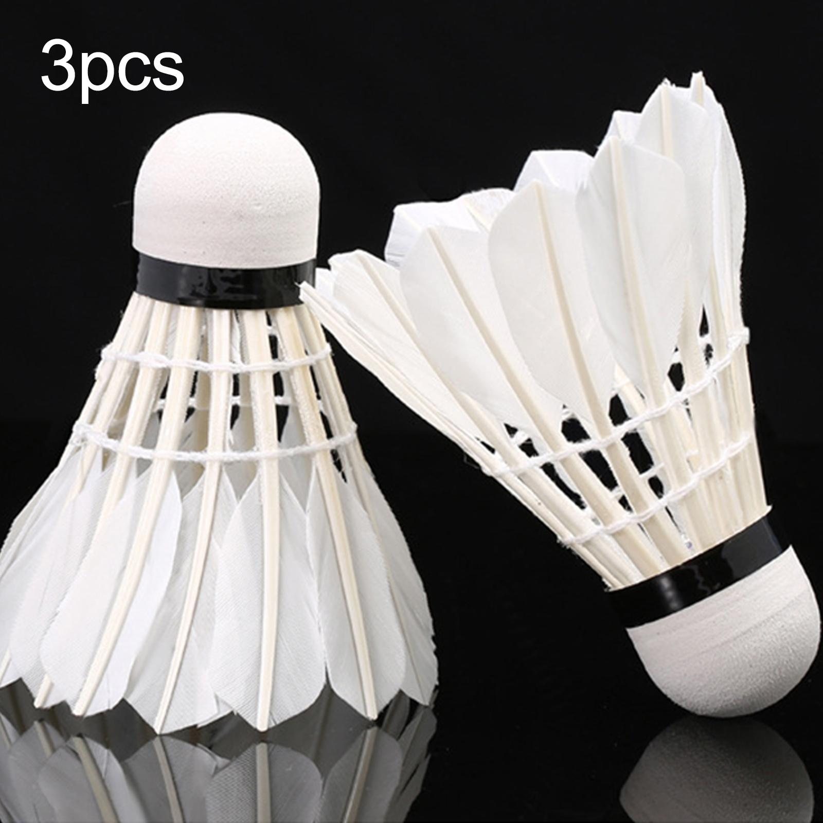 3x Badminton Shuttlecocks White for Recreational Game Play Sports Activities