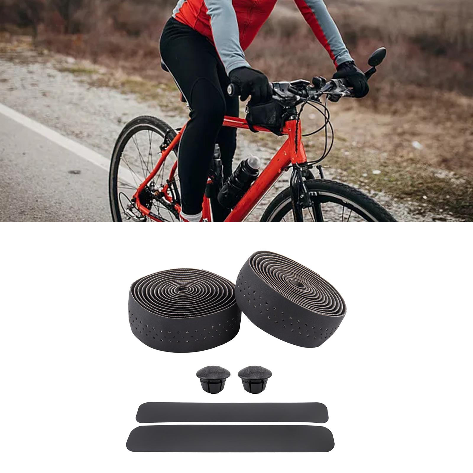 Bike Handlebar Tapes Adhesive Back Anti Slip Breathable Cycling Handle Wraps Black