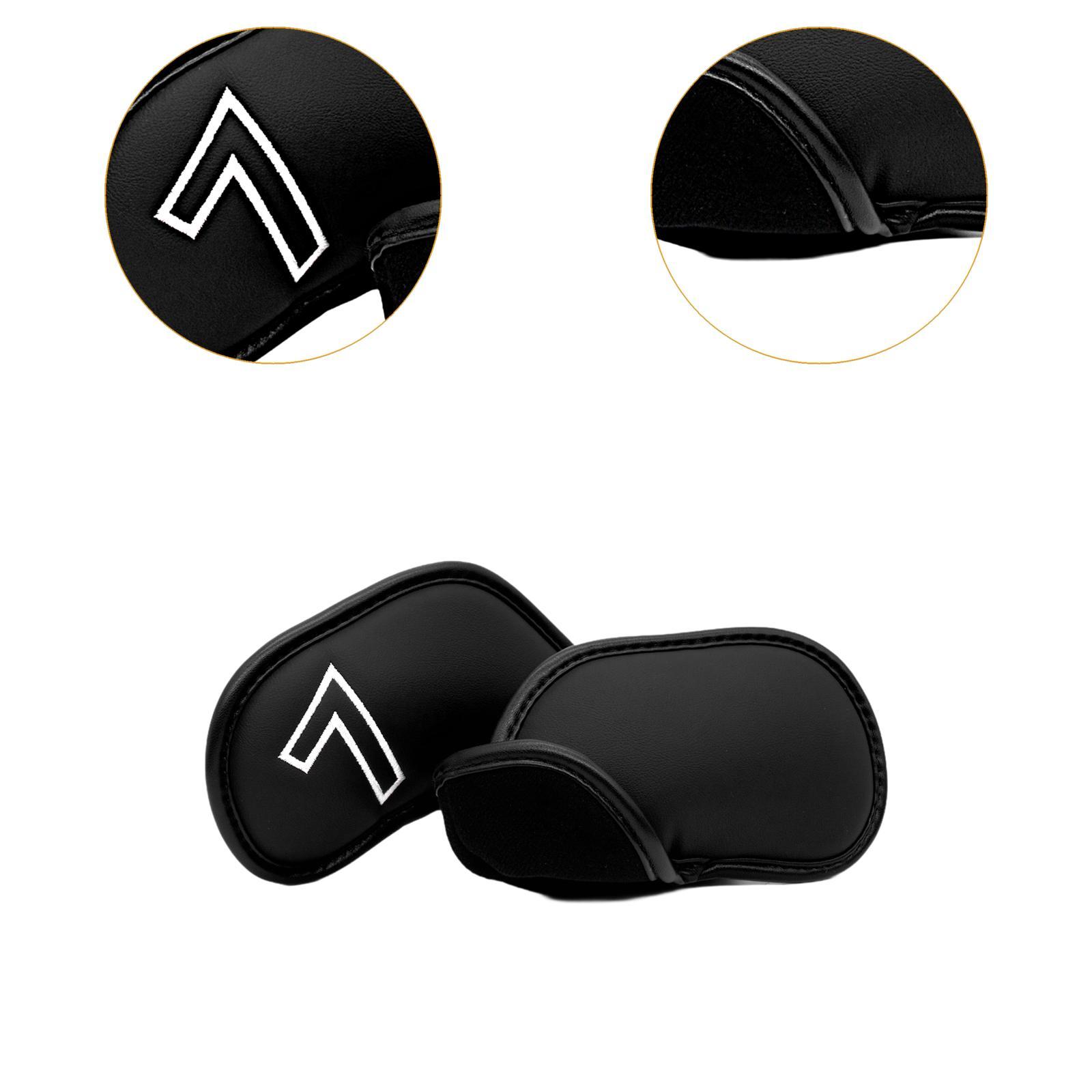 9Pcs Golf Club Headcovers Premium Scratchproof Fashion Lightweight Protector Black