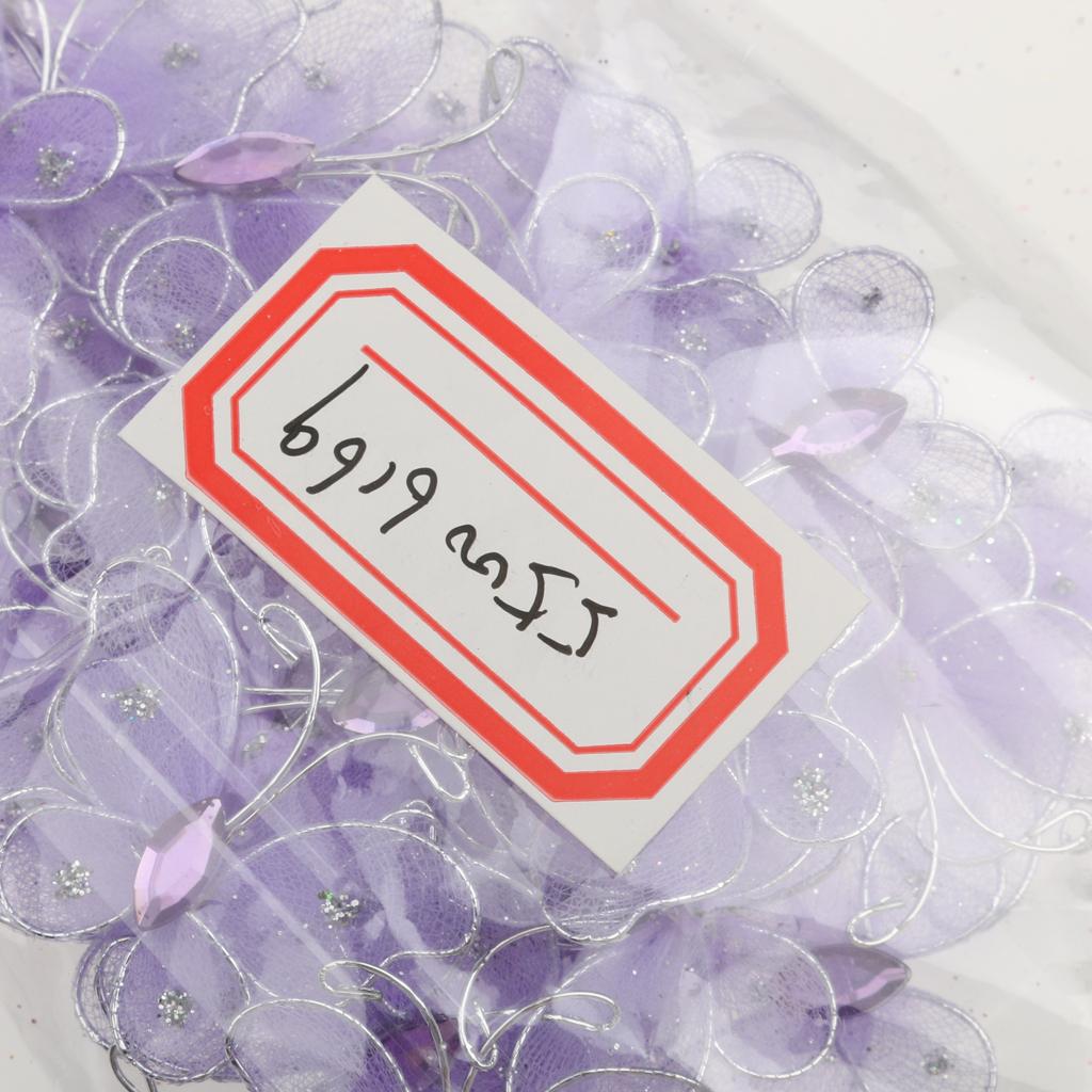 50Pcs Wired Mesh Stocking Butterflies 2*3.2cm Purple