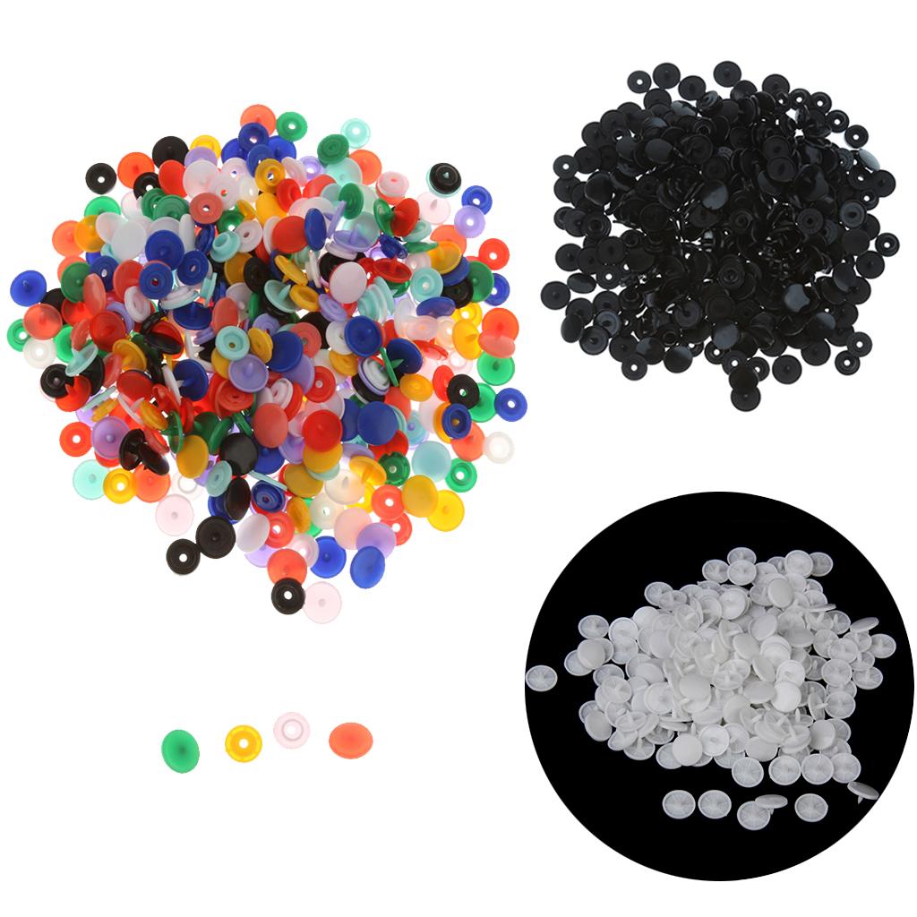 100 Sets T5 Resin Snap Buttons Fasteners Poppers 12.4MM Mix-color