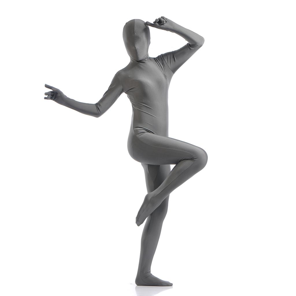 Lycra Spandex Sexy Zentai Suit-S-Grey