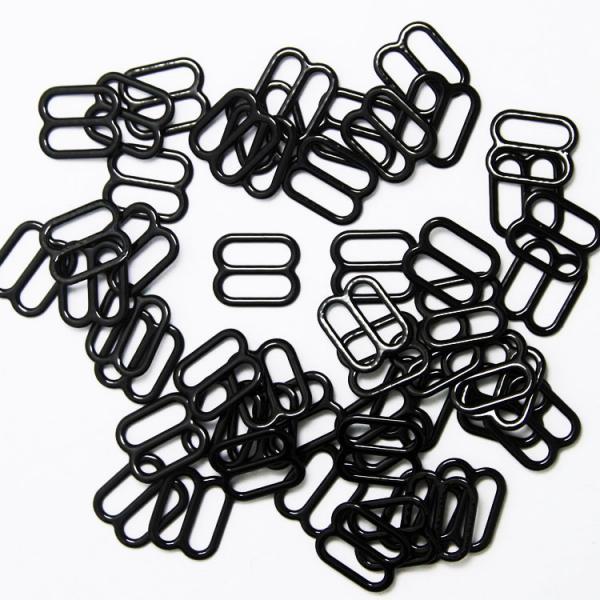 100 Pieces Metal Black Lingerie Hardware Sewing Clip Hook Eye 10mm