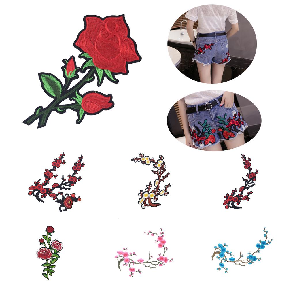 1pc Wintersweet Flower Embroidery Patch Lace Venise Applique Sewing#1