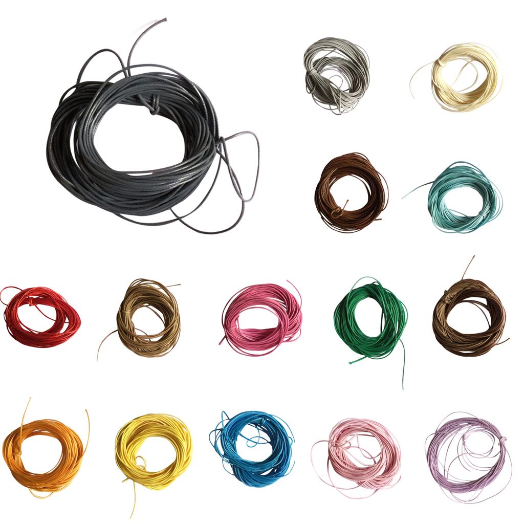 10M Wax Nylon String Rope for DIY Bracelet Neckace Making 1mm Rose red