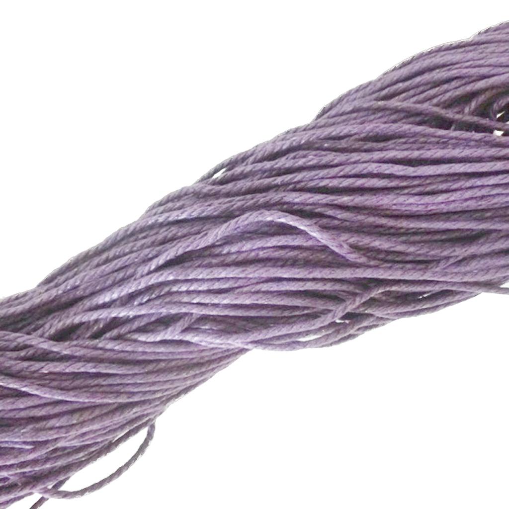 10M Light Purple Waxed Cotton Rope String Jewelry Bracelet Making 2mm