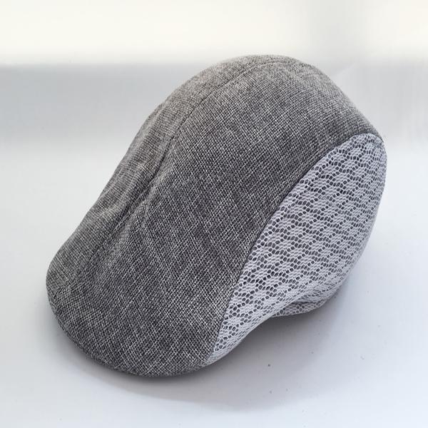 Adults Gatsby Cap Breathable Mesh Splicing  Flat Cap Gray