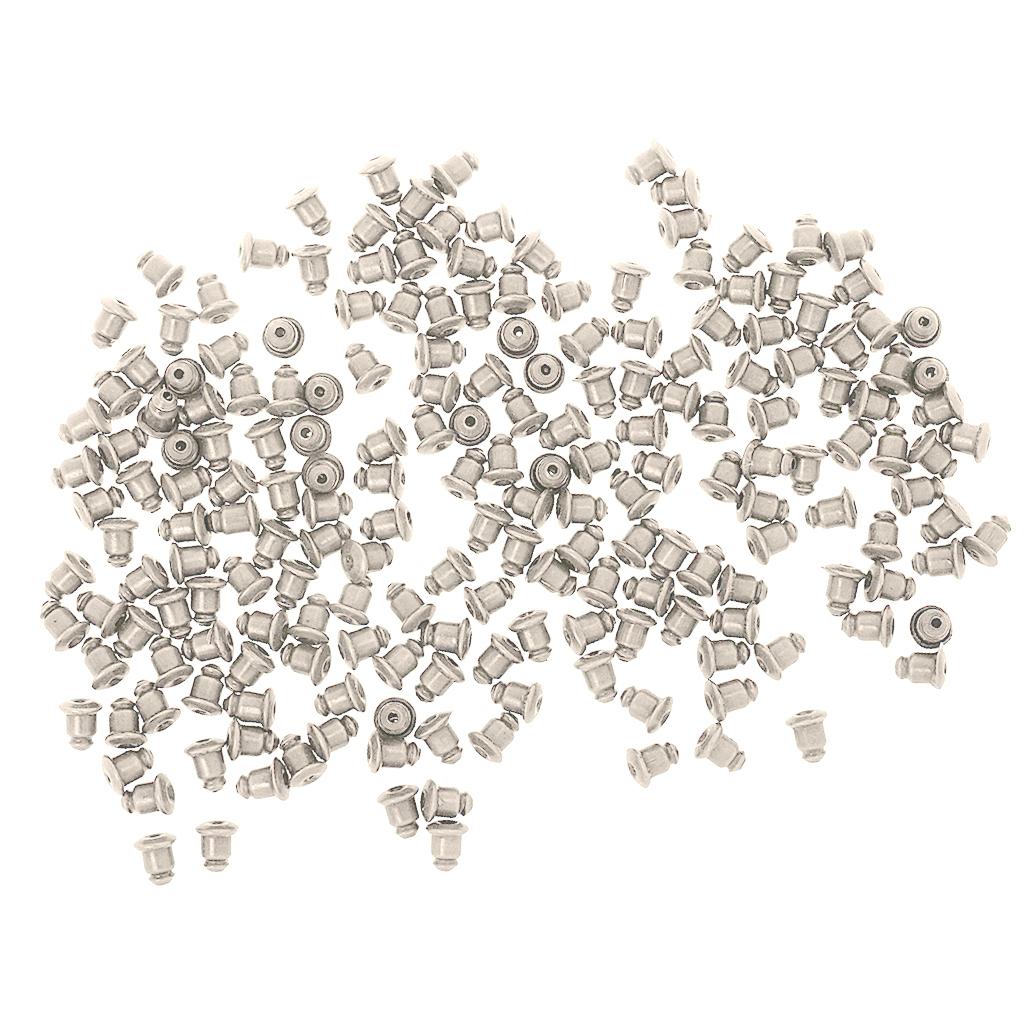 200x Cone Earring Backs Stopper Bullet Clutch Ear Post Nuts Sliver Plated