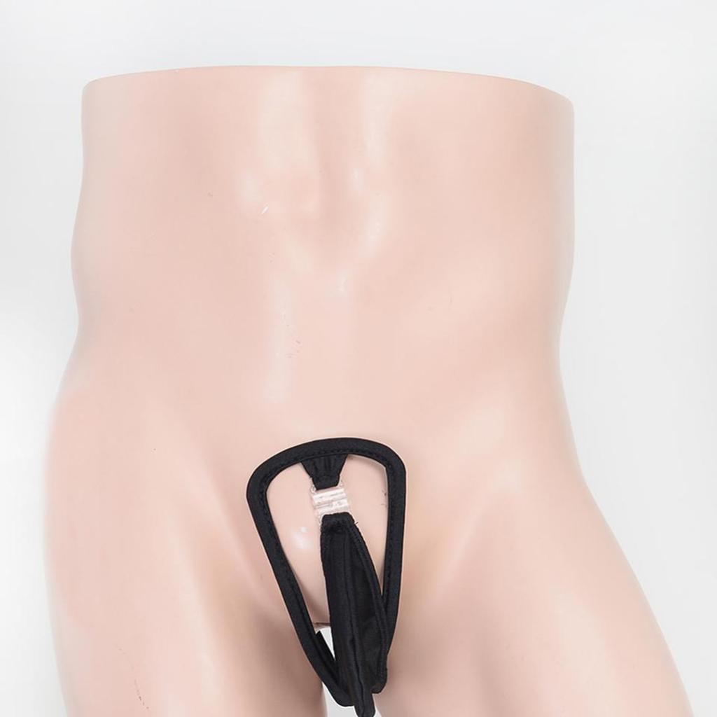 Men's Invisible Pouch C-string Thong Underwear Briefs Panty Lingerie Black
