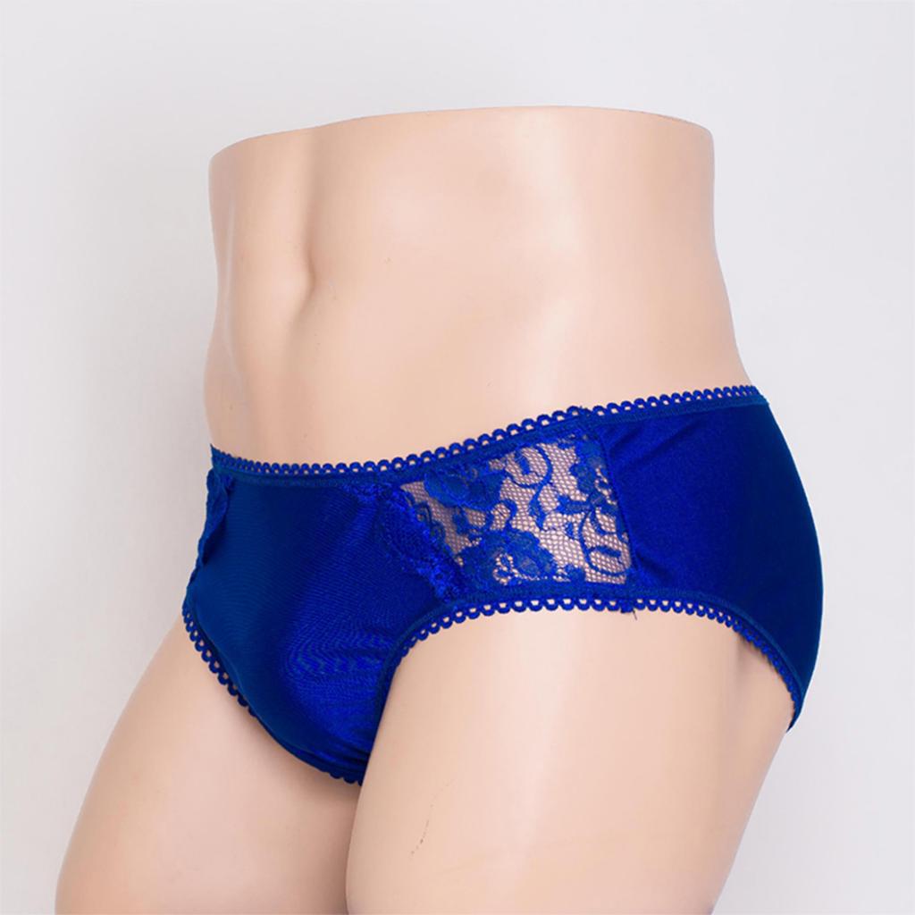 Men's Sexy Spandex Underwear Boxer Briefs Underpants Free Size Blue