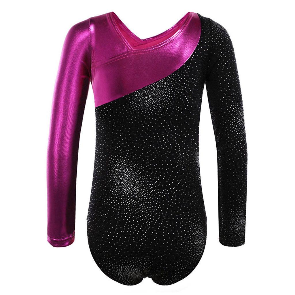 Kids Girls Teens Long Sleeve Gymnastic Leotard Ballet Bodysuit Sport ...