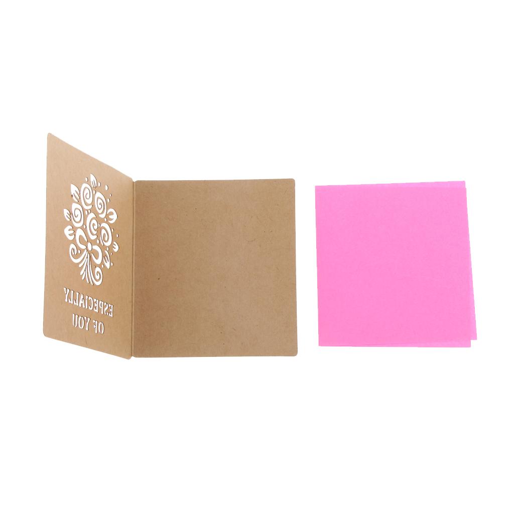 10pcs Mini Greeting Thanks Card Cartoon Wishes Wedding Birthday Pink Flower