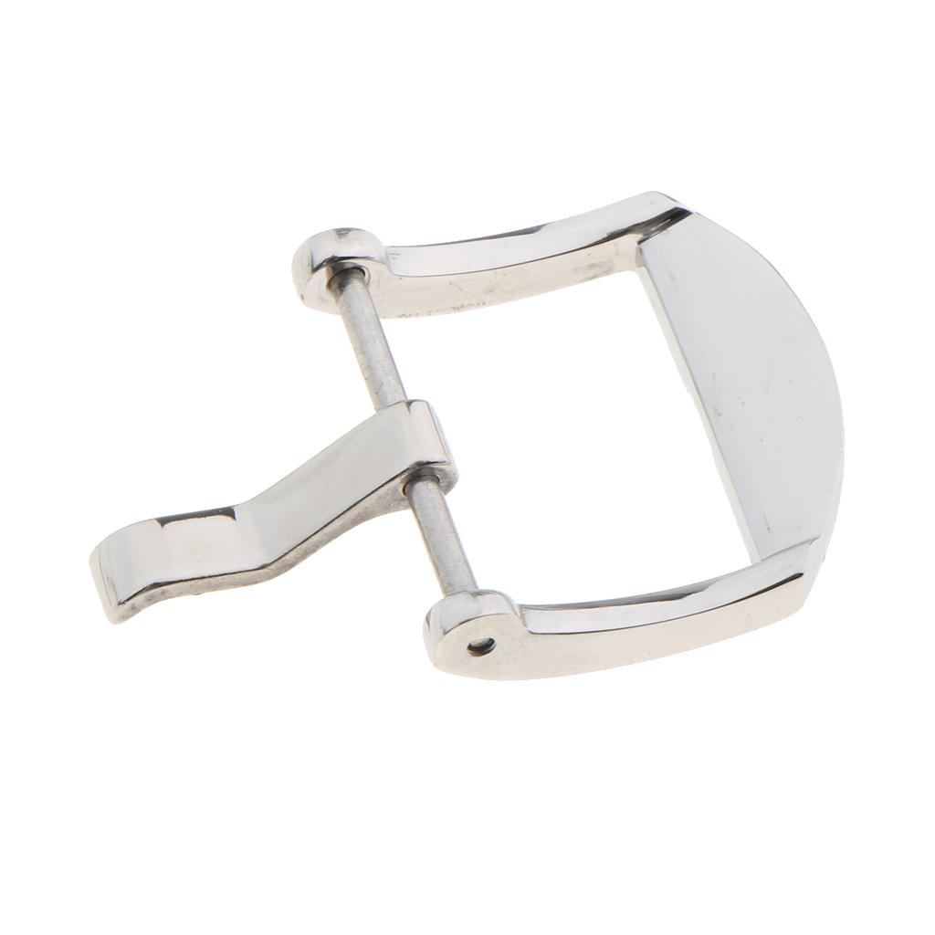 20mm 22mm Silver Stainless Steel Tang Pin Buckle Clasp For Watch Strap 