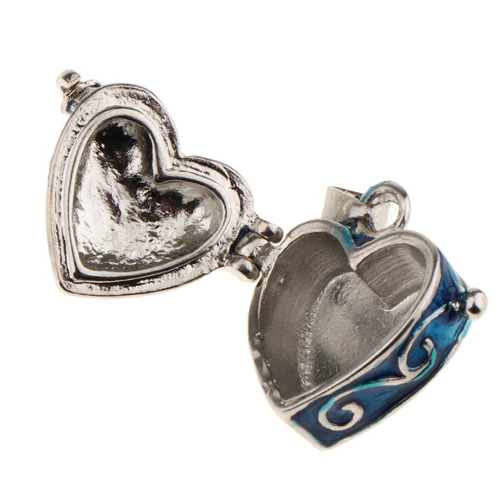 6 Pieces Enamel Love Heart Pendant Cremation Keepsake Urn Purple/Red/Blue