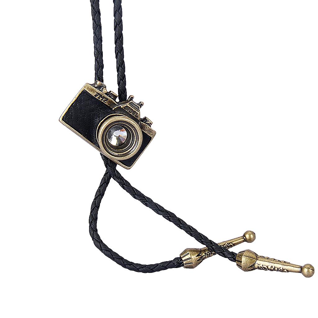 Camera Pendant Bolo Tie Bronze