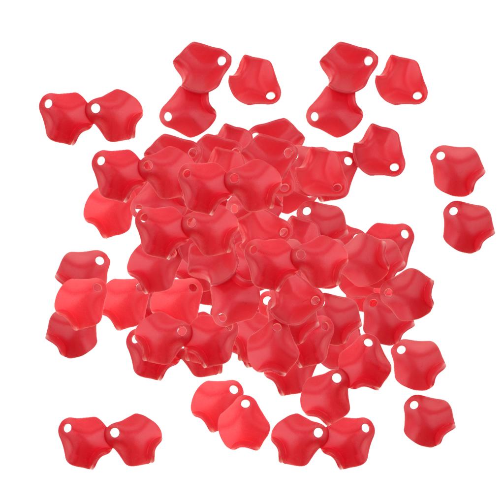 100pcs Women Plastic Flowers Charms Pendant For Earrings DIY Red