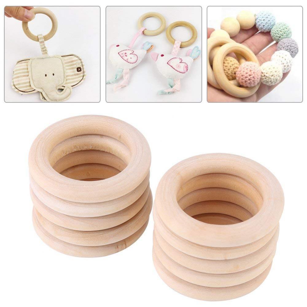 20 Stücke Holzring Natur Holzringe Schmuck DIY Schmuckherstellung - Bild 12 von 30