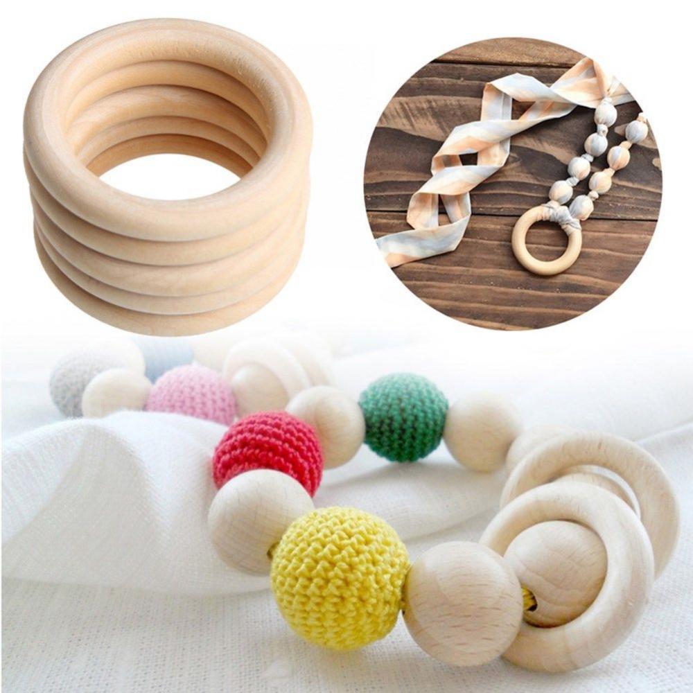 20 Stücke Holzring Natur Holzringe Schmuck DIY Schmuckherstellung - Bild 11 von 30