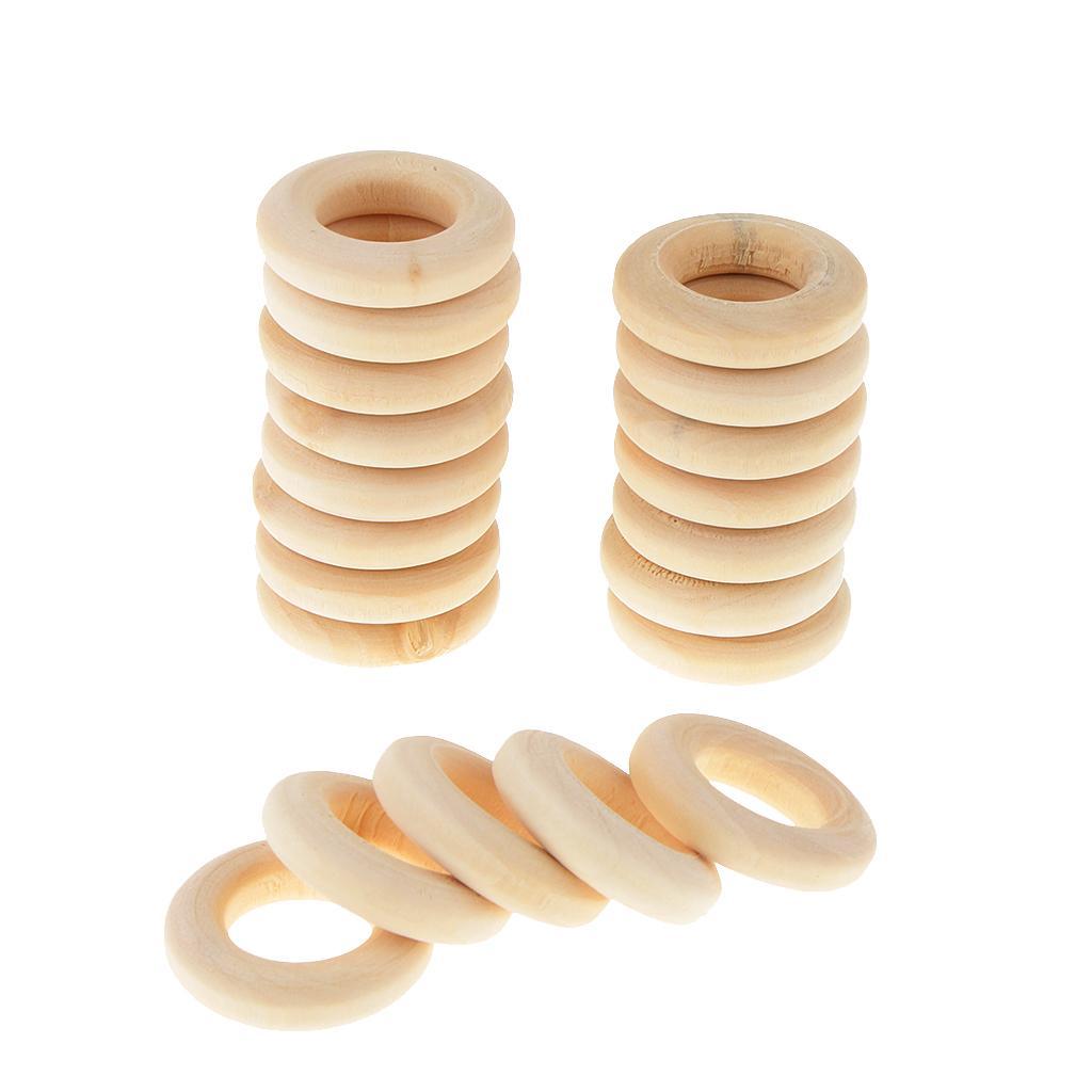20 Stücke Holzring Natur Holzringe Schmuck DIY Schmuckherstellung - Bild 2 von 30