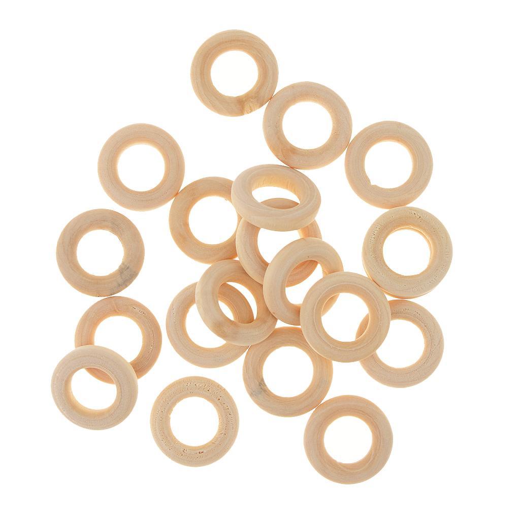 20 Stücke Holzring Natur Holzringe Schmuck DIY Schmuckherstellung - Bild 13 von 30