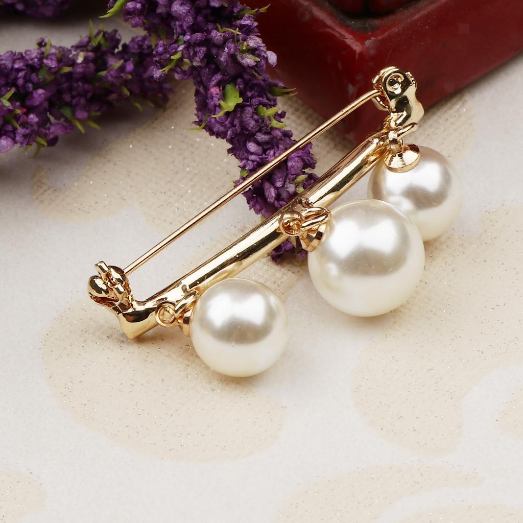 Arc-shaped Collar Breastpin Brooch Simulated Pearl Charms Safety Clip ...