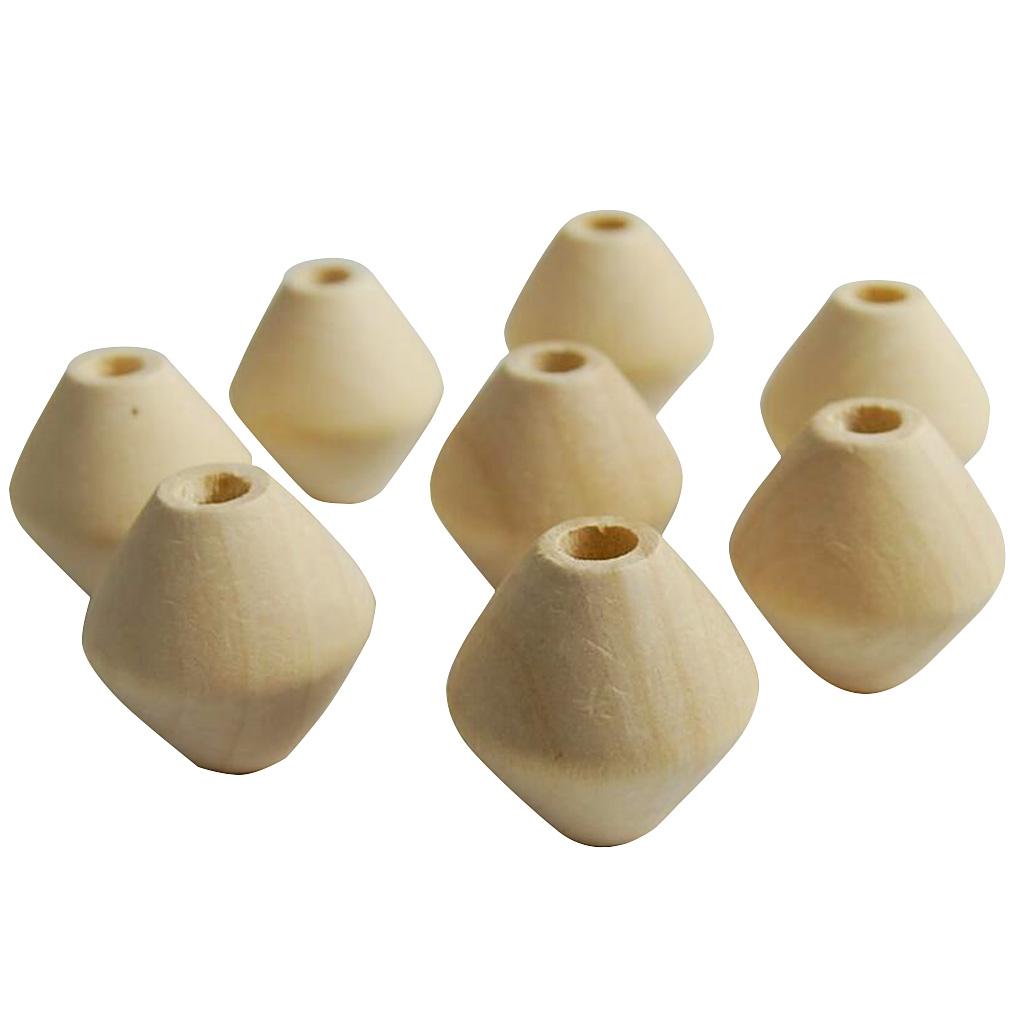 20 Pieces 30mm Geometric Rhombus Unpainted Natural Wood Unfinished Wooden Beads