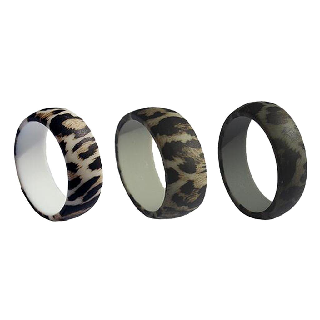 Leopard Pattern Silicone Rings US Size 8