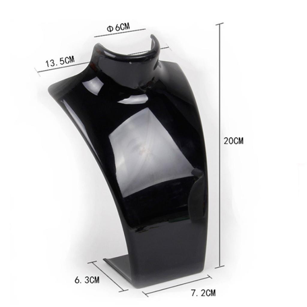 Acrylic Necklace Earring Jewelry Bust Display Stand  Showcase Display Black