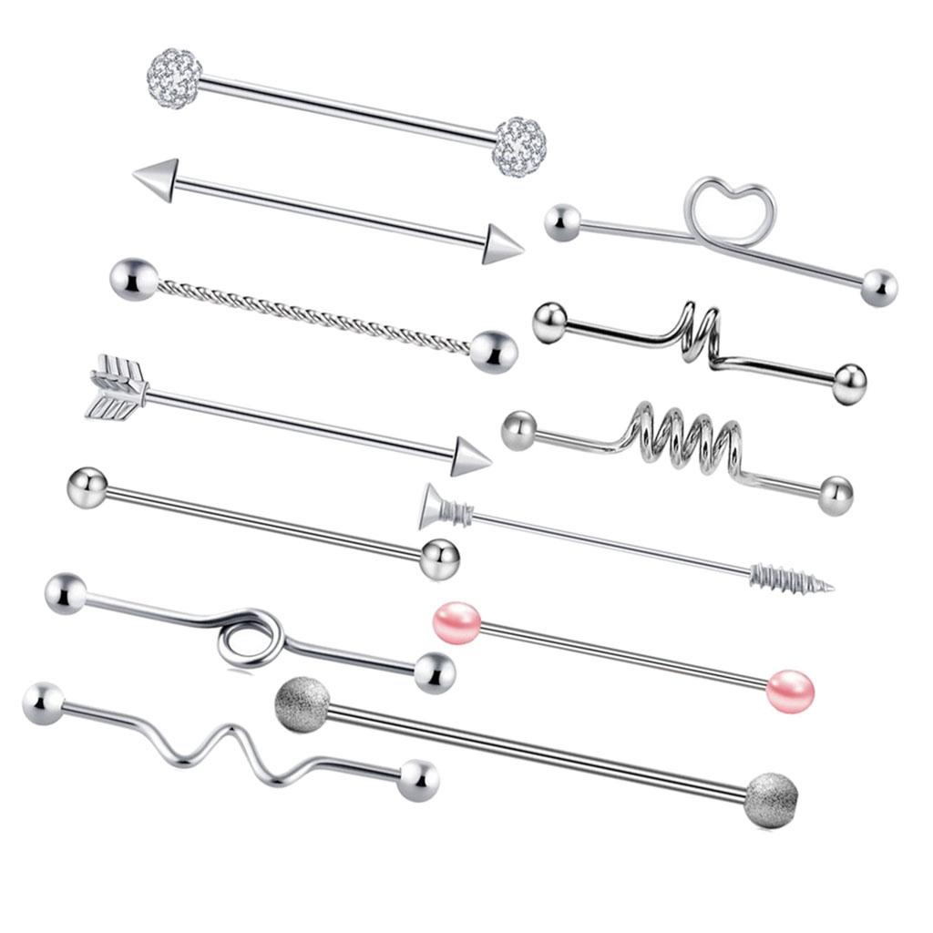 Stainless Steel Industrial Barbell Earrings