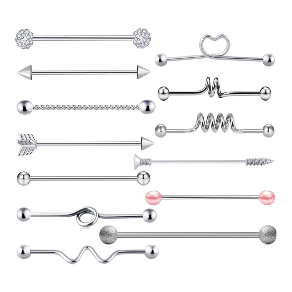 Stainless Steel Barbell Earrings