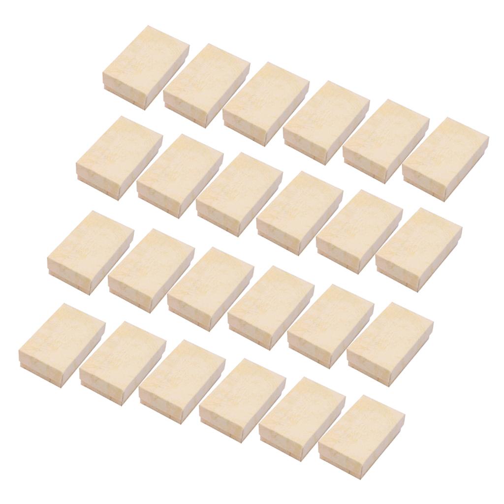 24 Pieces Jewelry Gift Box Set Paper Cardboard Jewelry Holder Cases Beige
