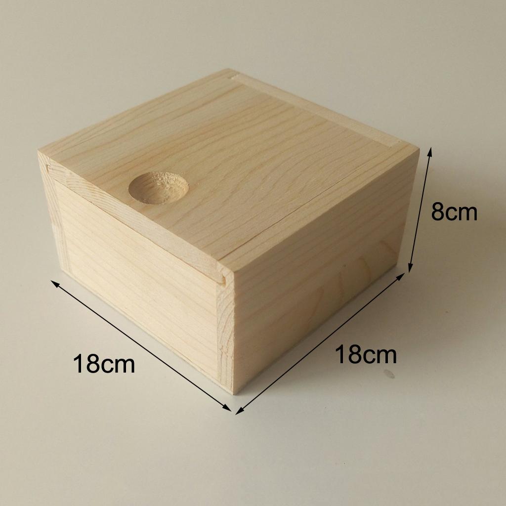 Natural Wooden Ring Jewelry Box Storage Organizer Box Gift  18x18x8cm