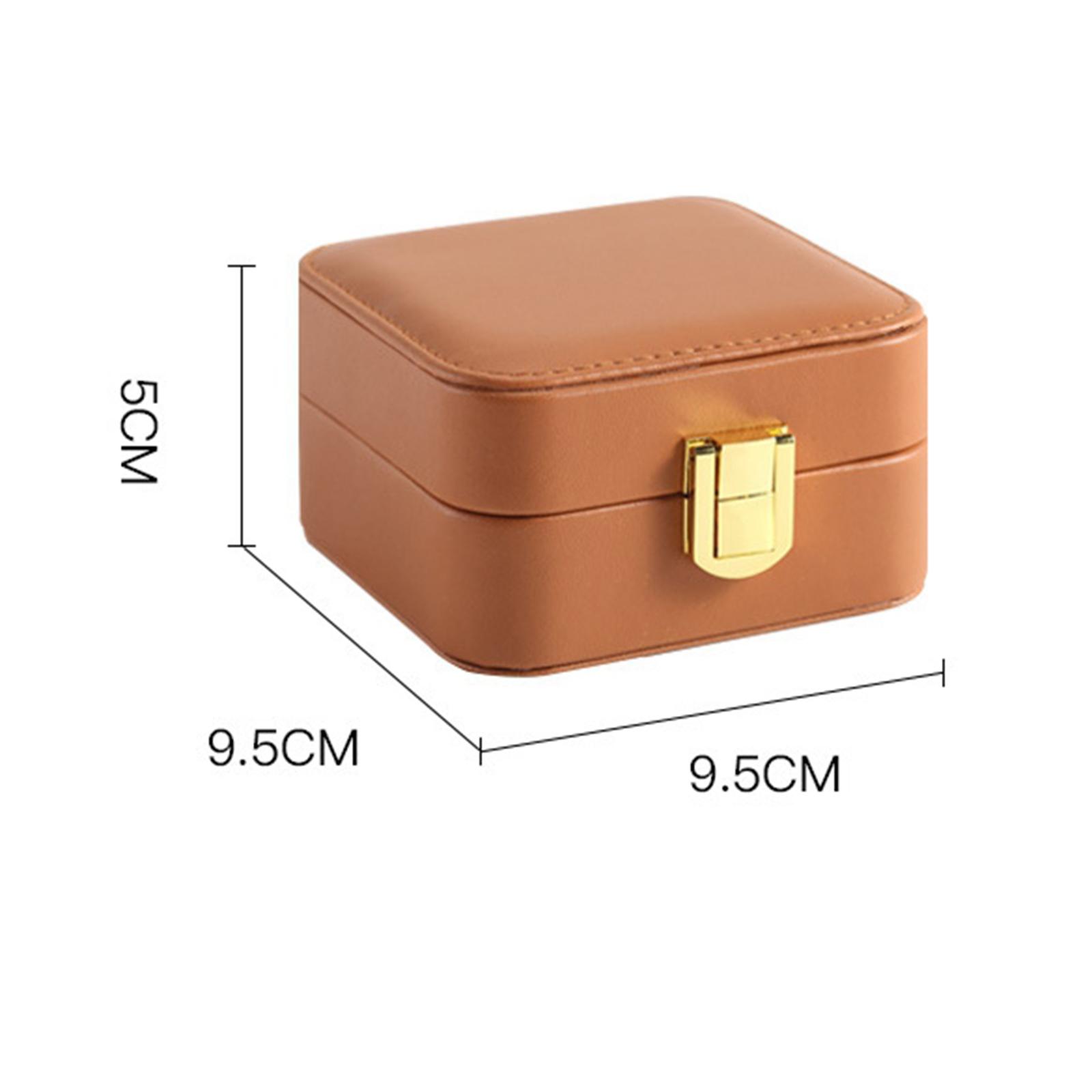 Portable Earring Ring Jewelry Display Storage Box Travel Organizer PULeather