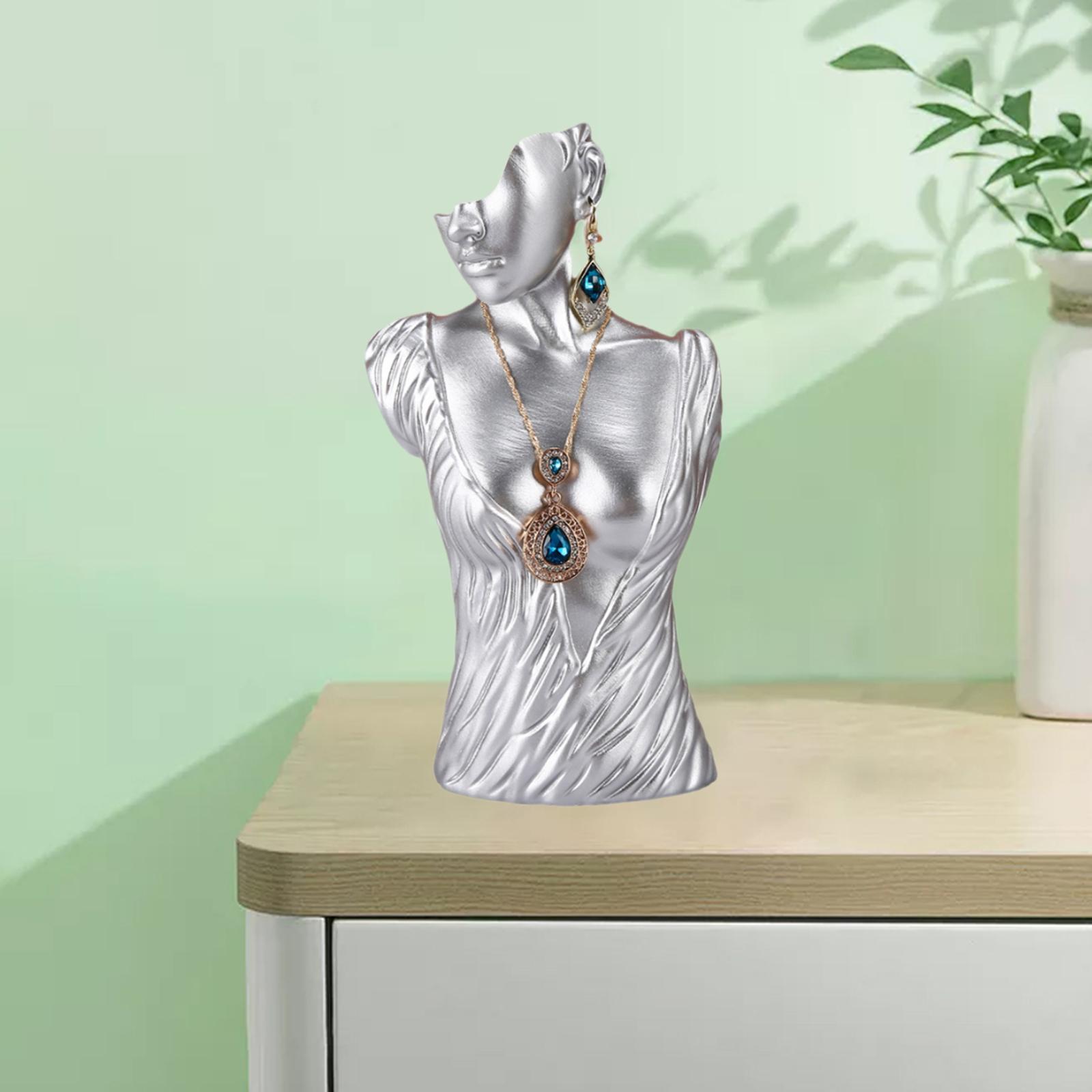 2x Resin Necklace Earring Display Mannequin for Women Stable Easy Use