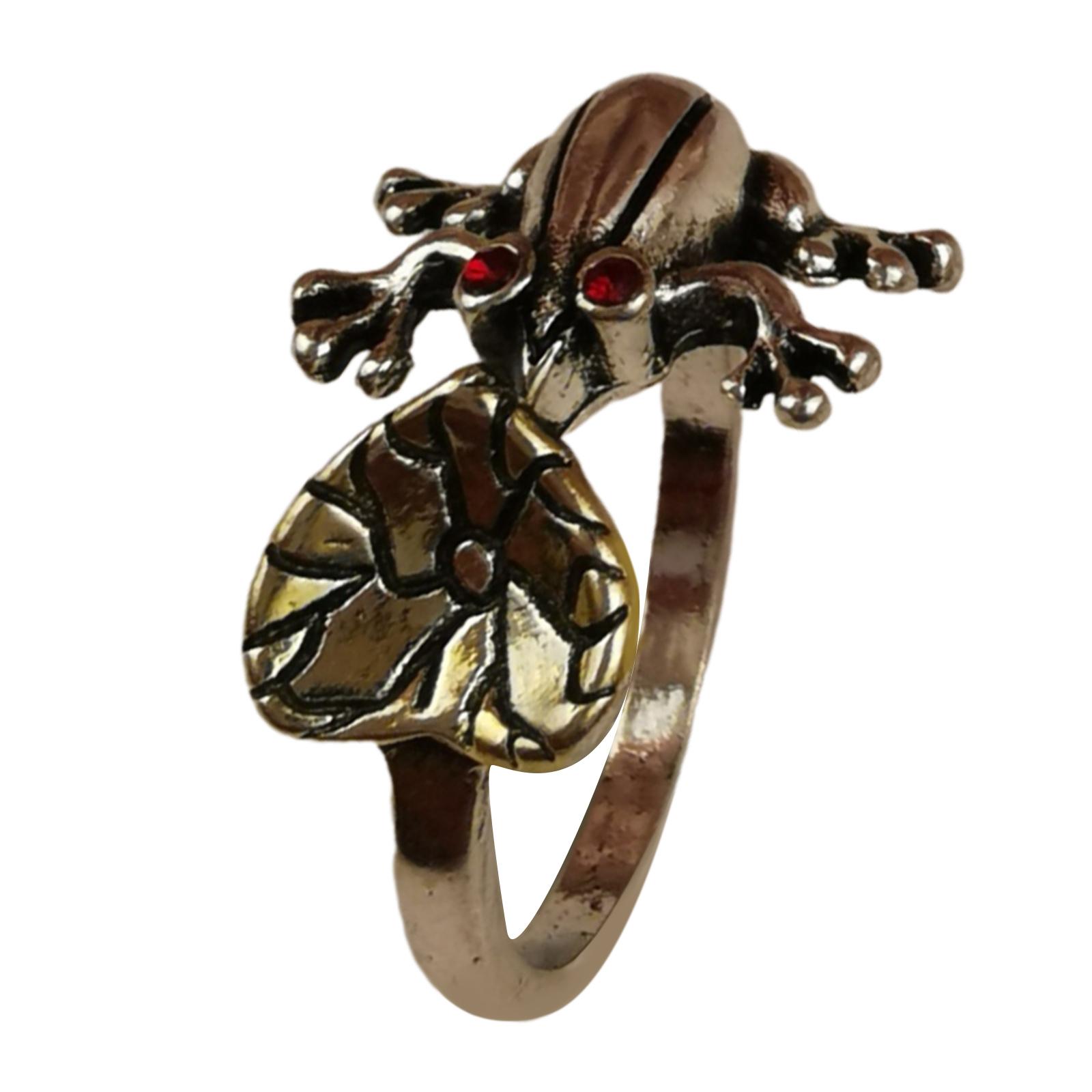 Unisex New Cute Finger Ring Crystals Jewelry Frog Animal Adjustable Rings G