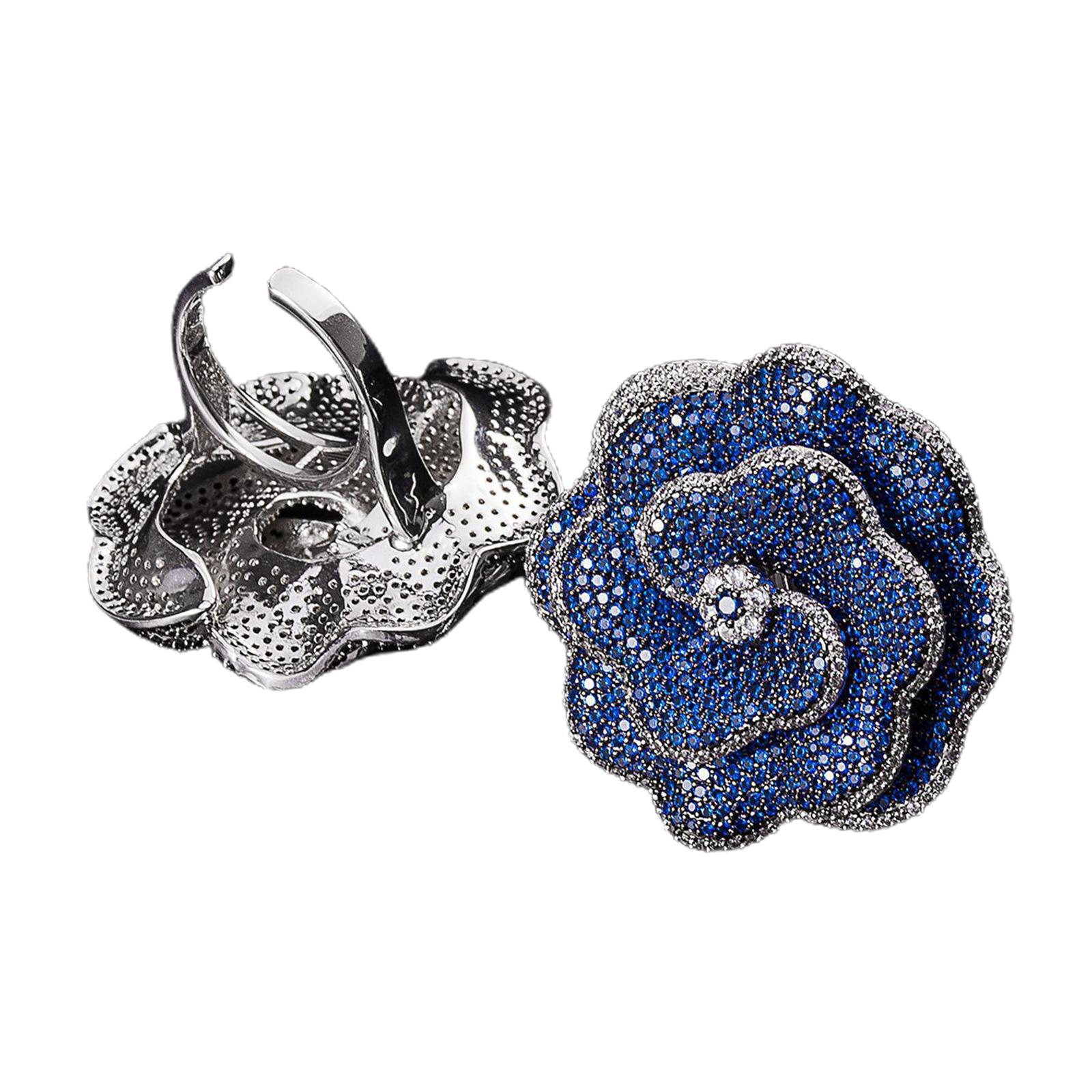 Open Rings Finger Rings Jewelry Elegant for Wedding Engagement Blue