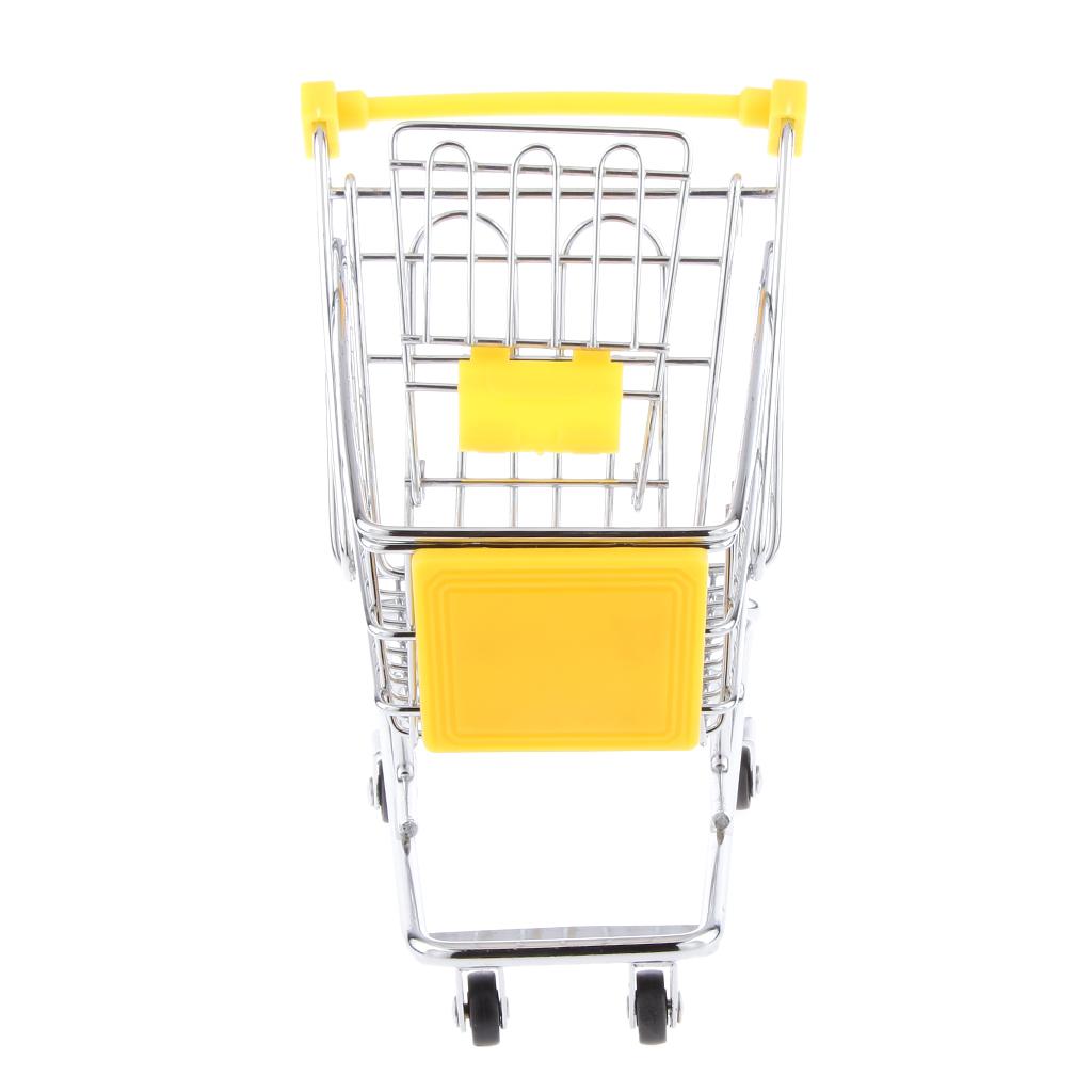 Toy Shopping Cart Storage Trolley Kids Pretend Game Supermarket