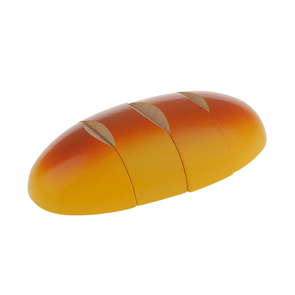 Wooden Magnetic Connected Bread Kids Kitchen Cutting Food Pretend Play Toy