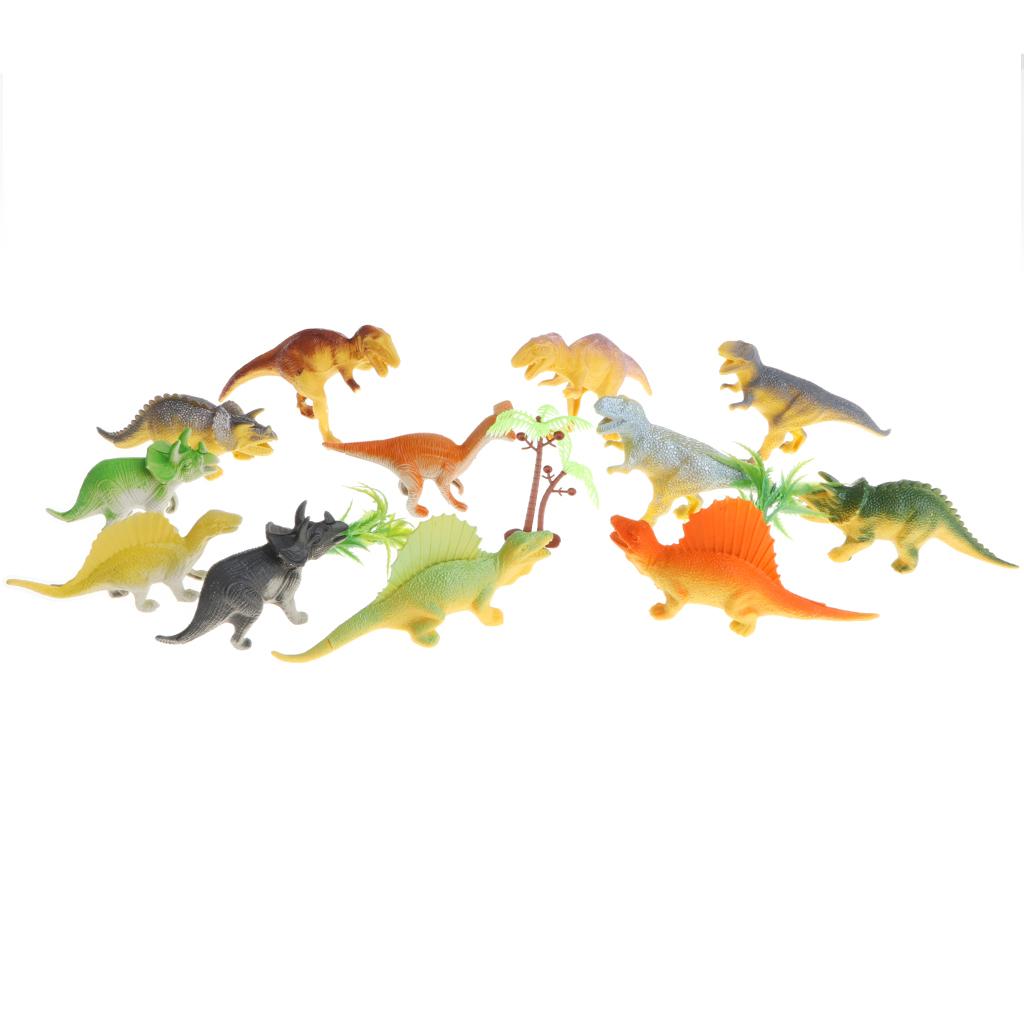 12Pcs Dinosaur Figures Toy Playset Plastic Dinosaur Toy Kids Pretend Toy