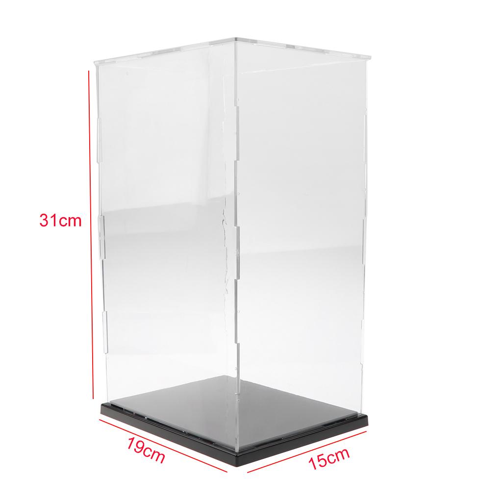  Transparent Display Case with Base for Figures Model 19x15x31cm